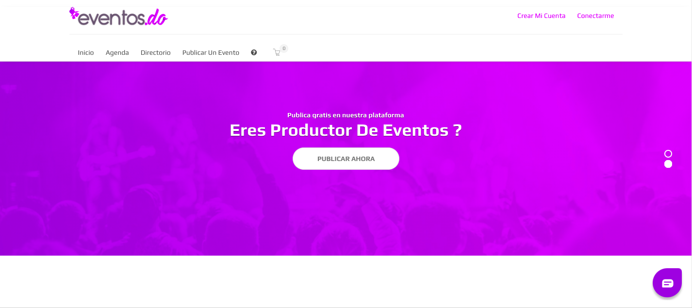 Page d'accueil de eventos.do